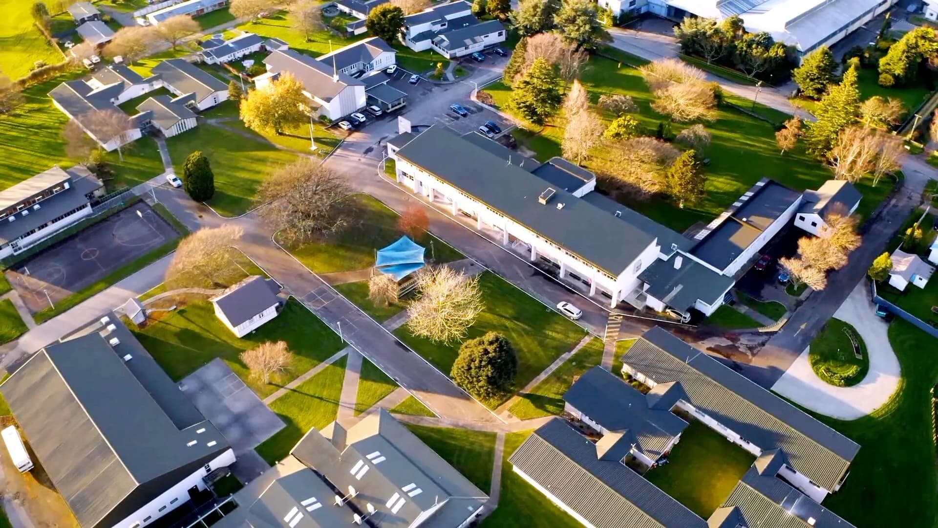 Aerial view of an Adventist school campus