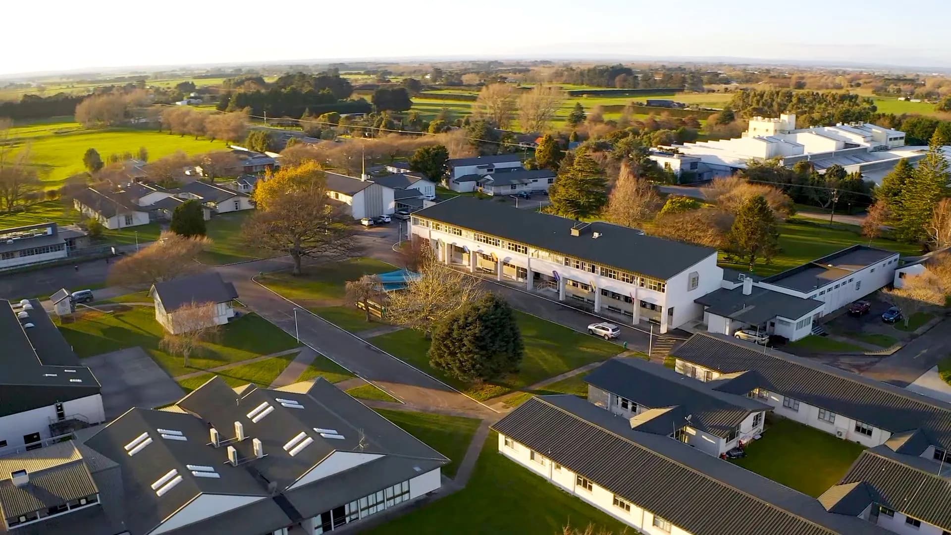 Aerial view of an Adventist school campus